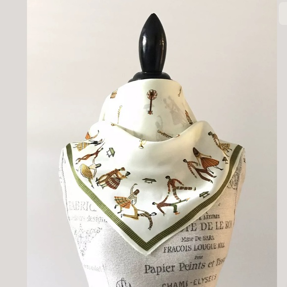 Vintage 1950's Scarf Musical Instruments & Dancers - Picture 2 of 7